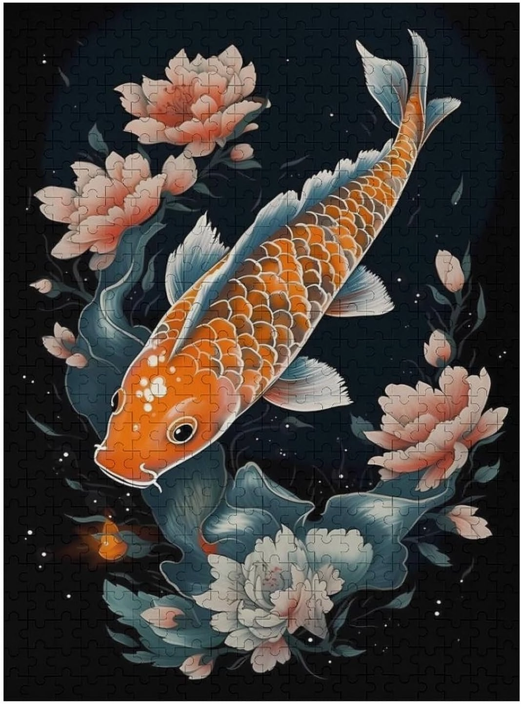 Puzzles for Adults 500 Pieces - Giant Koi Fish Koi Fish Funny Puzzles Educational Games Gift for Birthday Christmas Halloween