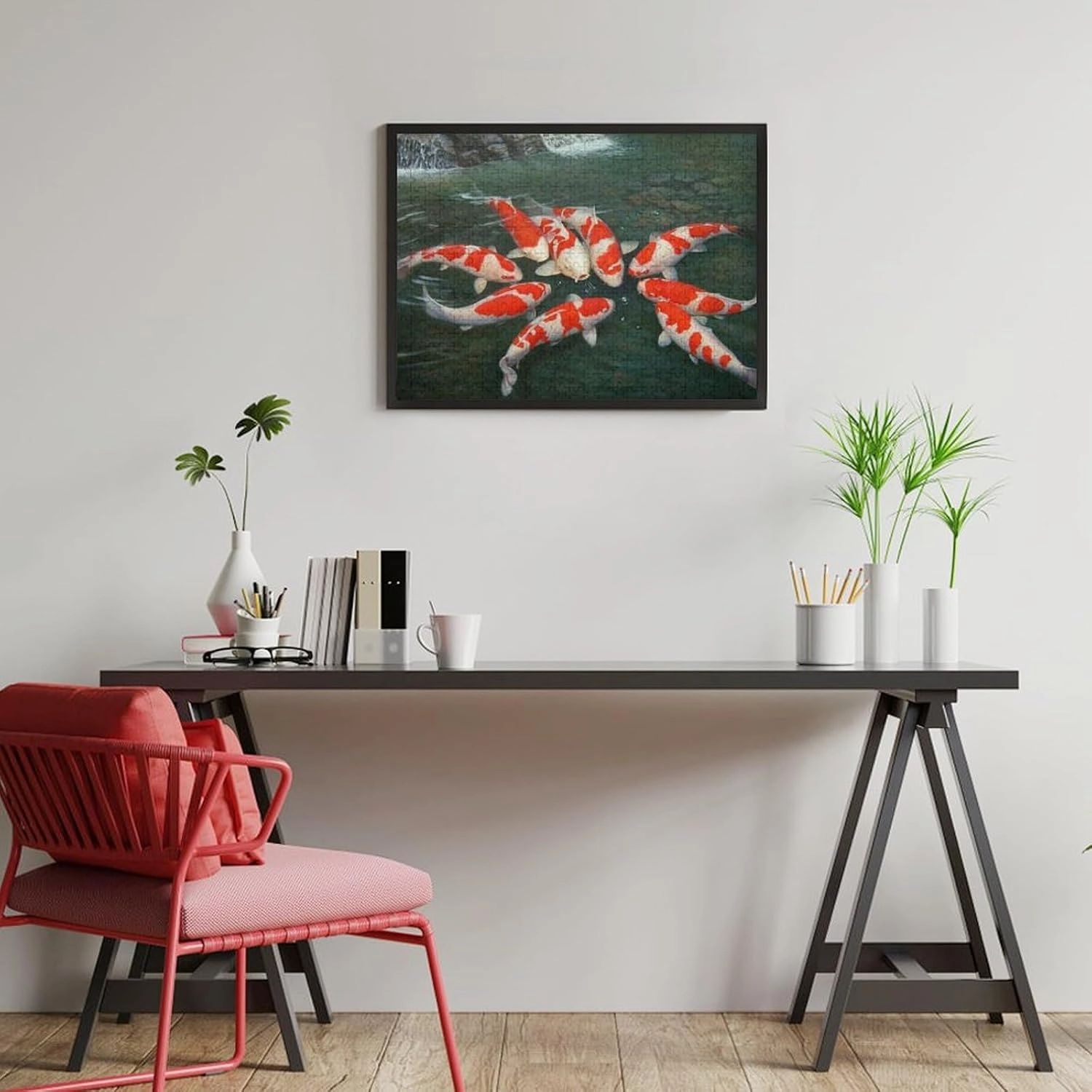 Puzzles for Adults 500 Pieces - Koi Fish Nine Koi Fish Hi-Definition Printing Beautiful Drawings,for Bedroom Decor Family Holidays,Elevate Yourself Gift Decor