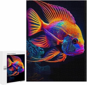 Puzzles for Adults 500 Pieces - The Colorful Tropical Fish Funny Fish Funny Educational Kids Puzzles,Children Puzzle Games Toys for Girls and Boys
