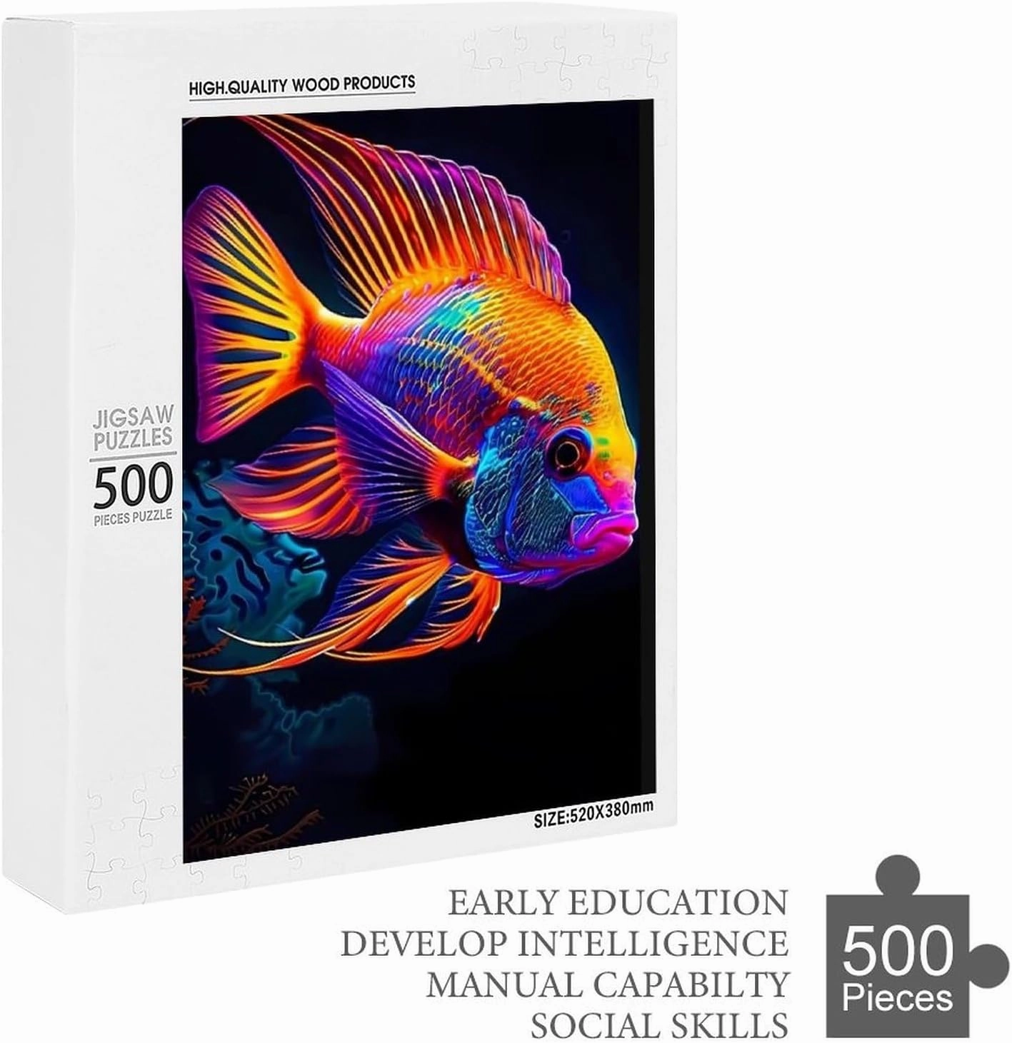 Puzzles for Adults 500 Pieces - The Colorful Tropical Fish Funny Fish Funny Educational Kids Puzzles,Children Puzzle Games Toys for Girls and Boys