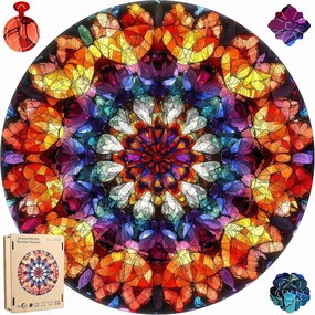 Puzzles for Adults Crystal Mandela Wooden Puzzles, 200 Pieces Unique Shaped Liberty Jigsaw Puzzles, Creative Toys for Adults and Kids, Fun Challenge Family Game 11.2'' x 11.2''