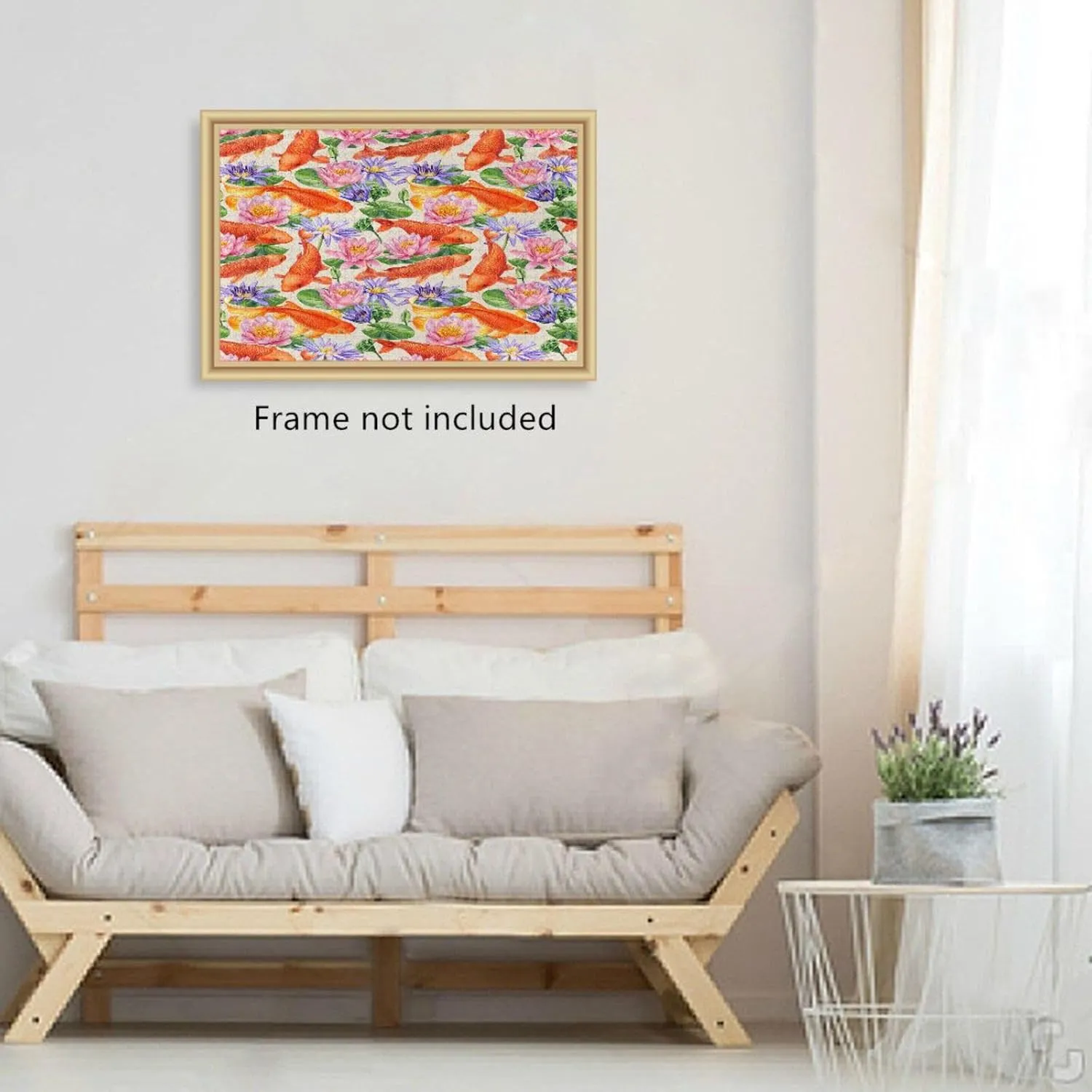 QUGRL Koi Fish Red Jigsaw Puzzle 1000 Pieces for Adults Teens Lotus Flower Colorful DIY Wall Art Intellectual Decompressing Educational Fun Game