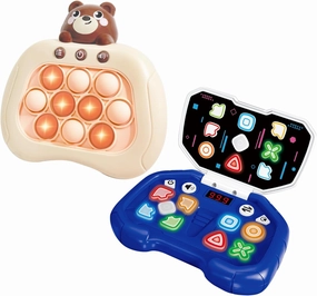 Quick Push Game & Handheld Dance Game, Light Up Push Bubble/Button Game Electronic Brain & Memory Games Stress Relief Sensory Pop Fidget Game Toys Birthday Toy for Kids 3-12