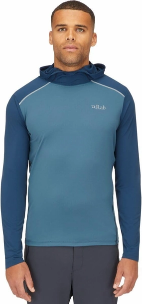 Rab Men's Force Hoody Lightweight Long-Sleeve Hooded Baselayer Shirt for Hiking, Climbing, & Trail Running