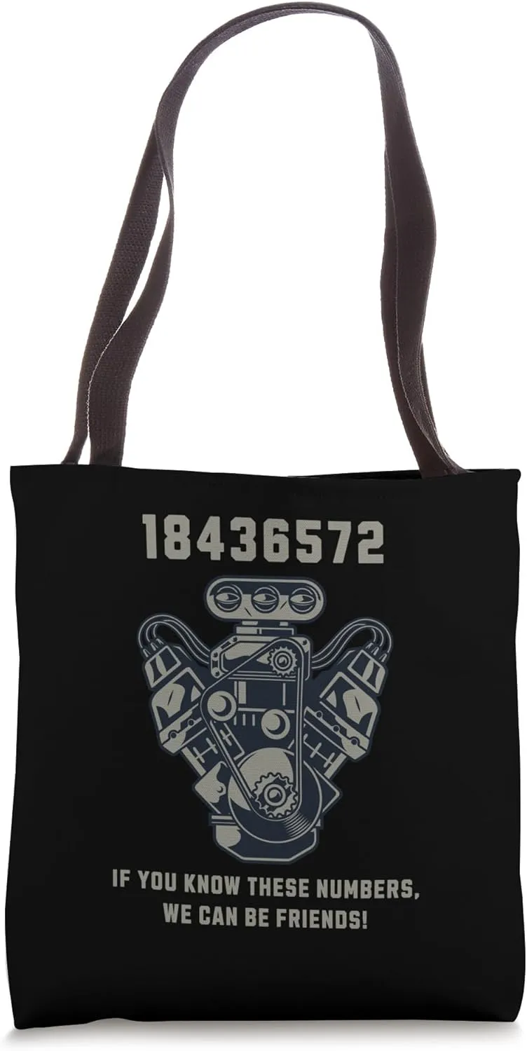 Racing V8 Engine Firing Order Cylinders Tote Bag