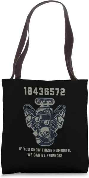 Racing V8 Engine Firing Order Cylinders Tote Bag