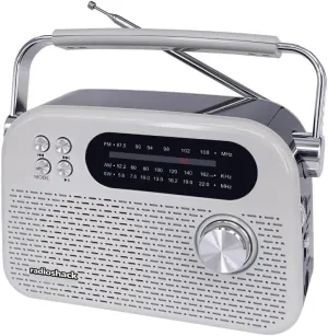 RadioShack AM/FM/SW 3-Band Vintage Radio with Bluetooth Function and USB/TF Ports White