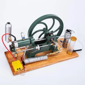 RAHEL Retro Stationary Horizontal 4 Stroke Gasoline Engine Model Kit That Works for Kids and Adults, Educational Science Internal Combustion Engine