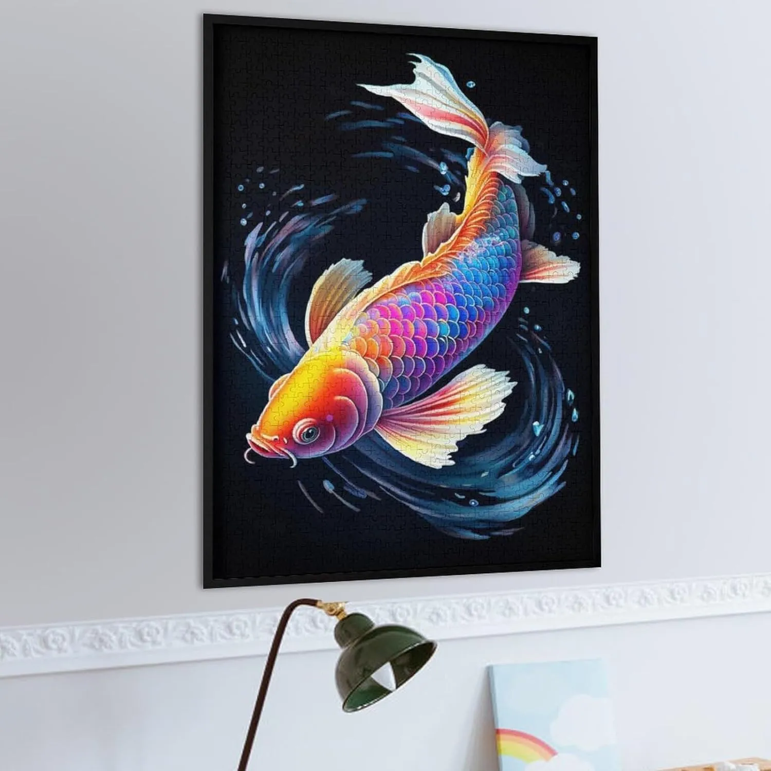 Rainbow Koi Fish Theme Wooden Puzzles for Adults 1000 Pieces Jigsaw Puzzle，Decompression Toys Full of Challenge and Excitement The Wooden Puzzle Unique Home Decor