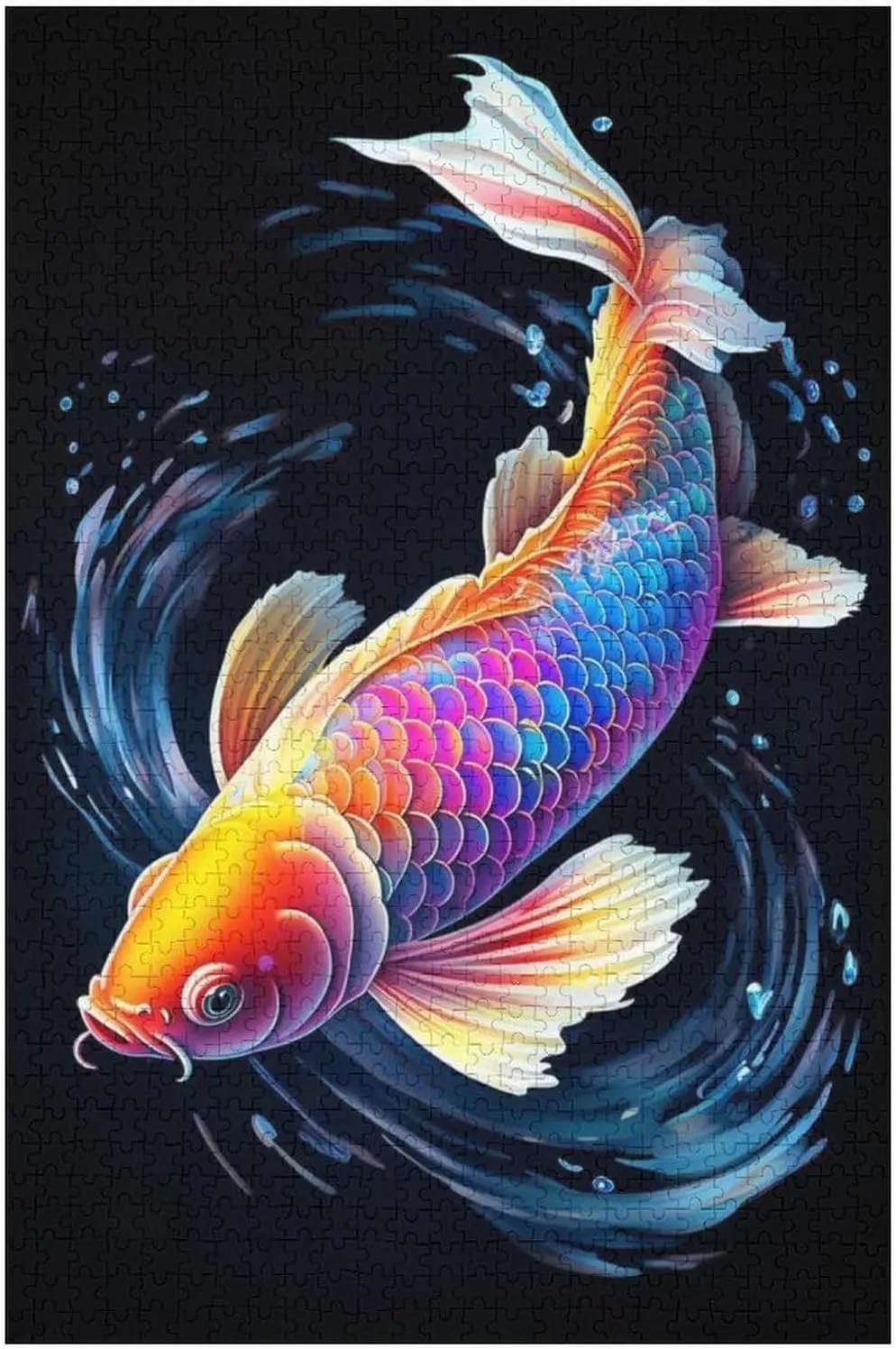 Rainbow Koi Fish Theme Wooden Puzzles for Adults 1000 Pieces Jigsaw Puzzle，Decompression Toys Full of Challenge and Excitement The Wooden Puzzle Unique Home Decor