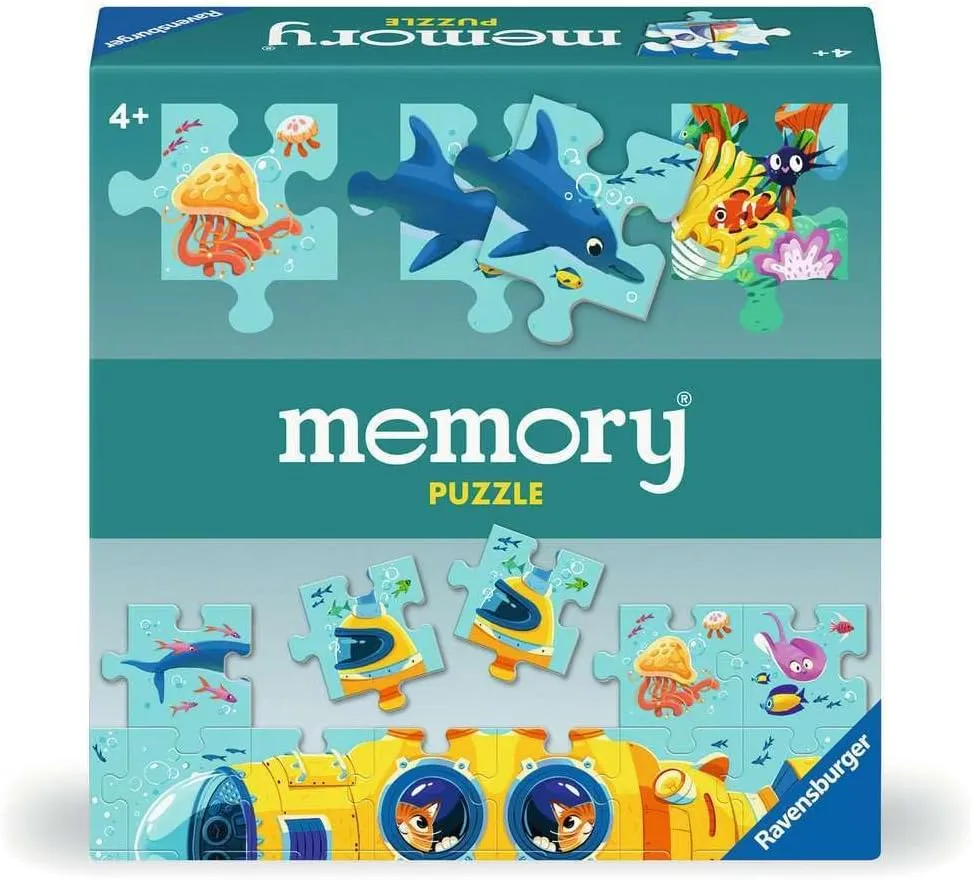 Ravensburger 22461 - Puzzle Memory® - Underwater World - for 2 to 4 Memory® Fans from 4 Years, The World Famous Memory Game Classic as Puzzle Game