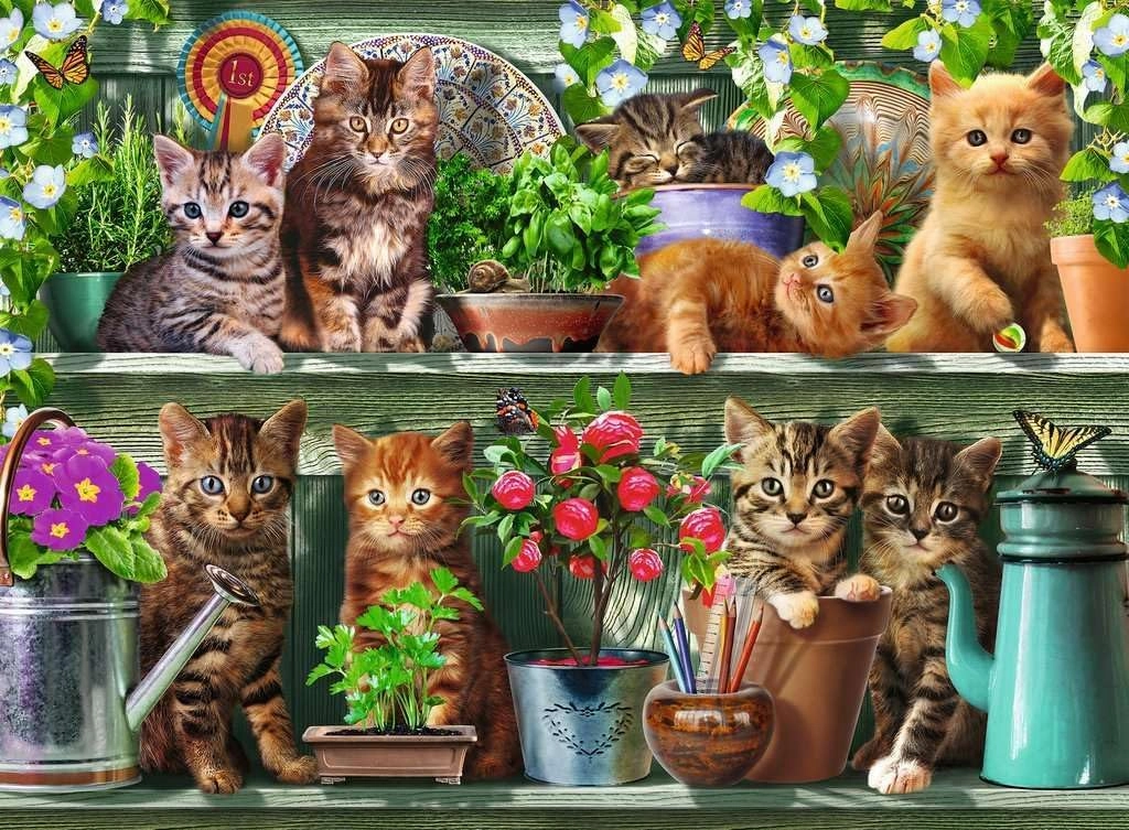 Ravensburger 500-Piece Puzzle - Katzen im Regal for Adults & Kids Aged 10 