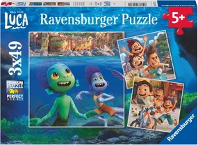 Ravensburger Disney-Pixar: Luca 3 x 49 Piece Jigsaw Puzzle Set for Kids - 05571 - Every Piece is Unique, Pieces Fit Together Perfectly
