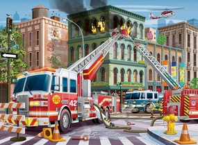 Ravensburger Fire Truck Rescue - 100 Piece XXL Jigsaw Puzzle for Kids | Unique and Perfectly Fitted Pieces | Colorful Design with Matte Finish | Educational and Fun Toy