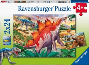 Ravensburger Jurassic Wildlife 2 x 24 Piece Jigsaw Puzzle Set for Kids - 05179 - Every Piece is Unique, Pieces Fit Together Perfectly