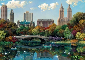 Ravensburger NY Central Park, Bow Bridge 1000 Piece Jigsaw Puzzle | Relaxing Activity | Unique and Perfectly Fitting Pieces, Durable Puzzle for Adults