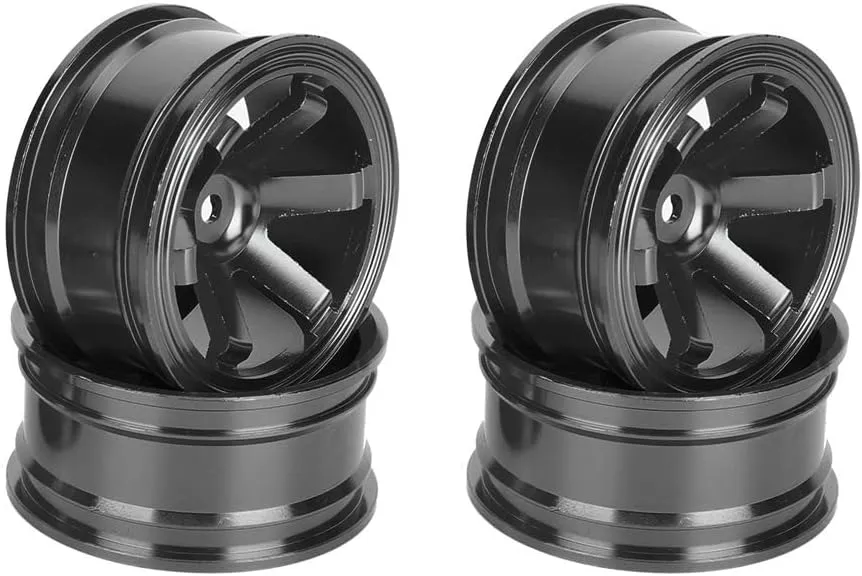 RC Car Wheel Rim, Easy to Install Exquisite Durable 1/10 RC Wheel Rim for RC Drift Car for 1/10 RC Car(Five Spoke Black)