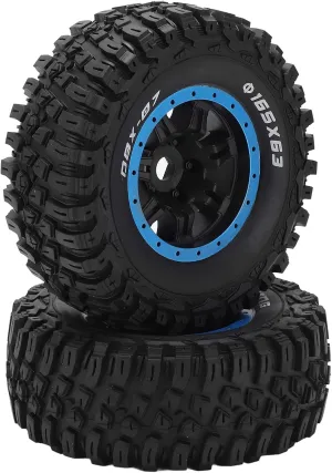 RC Rubber Tire Set 165mm Diameter Wheel Tire RC Tire Set for Racing 1/7 ?07 RC Car Upgrade Part (Blue)