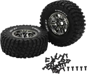 RC Rubber Tire Set, 2pcs/Set RC Wheels and Tires, 165mm/6.5in Diameter Wheel Tire for ZD Racing 1/7 DBX‑07 RC Car Upgrade Part RC Car Tires RC Accessories(Titanium)