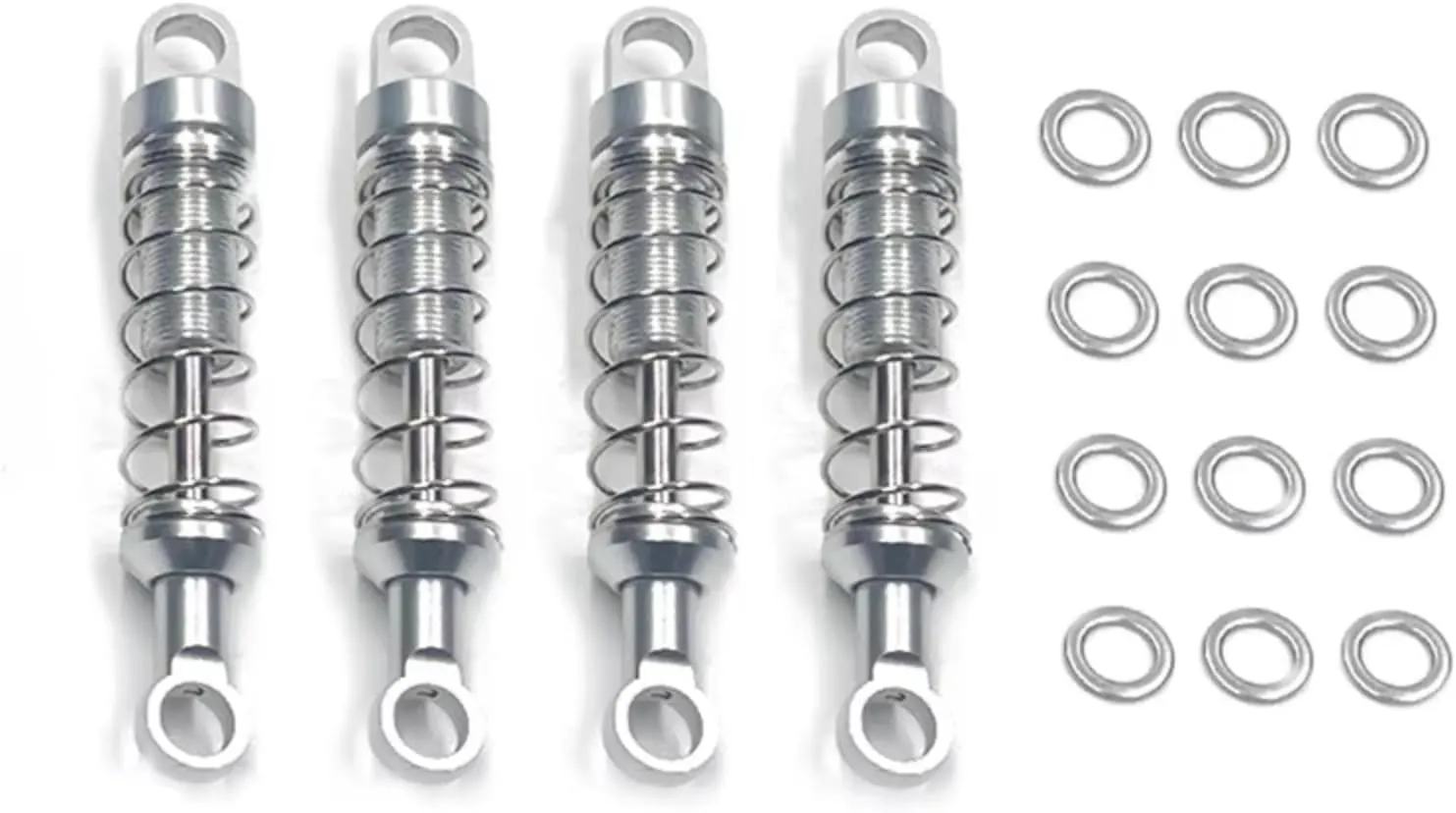 Rc Shock Absorber For MN For MN78 1/12 Metal Front Shock Absorbers Rear External For Spring Shock Absorber Remote Car Parts And Accessories Upgrade Replacement Use(Silver)
