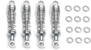 Rc Shock Absorber For MN For MN78 1/12 Metal Front Shock Absorbers Rear External For Spring Shock Absorber Remote Car Parts And Accessories Upgrade Replacement Use(Silver)
