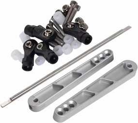 RC Car Upgrade Part for Rock for Racing Rig for Axial RR10 Bomber 90053 90048 AX31331 1/10 Metal Rear Sway Bar Set Panhard-Bar Linkage Kit RC Upgrade Parts(Silver)