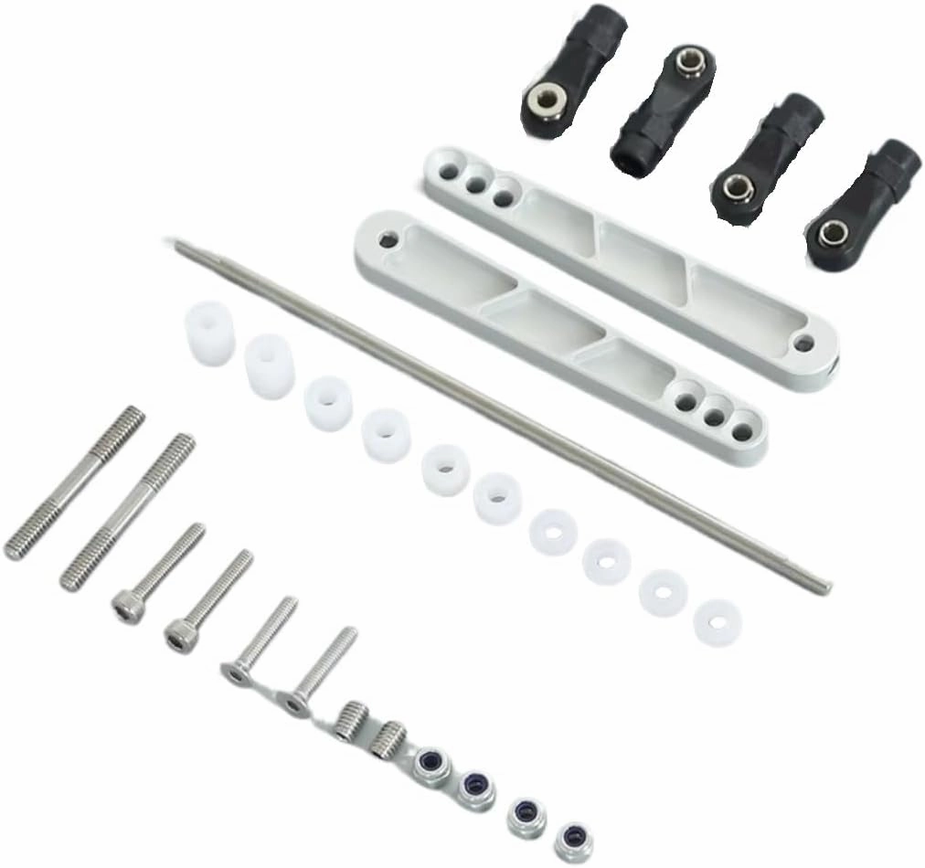 RC Car Upgrade Part for Rock for Racing Rig for Axial RR10 Bomber 90053 90048 AX31331 1/10 Metal Rear Sway Bar Set Panhard-Bar Linkage Kit RC Upgrade Parts(Silver)
