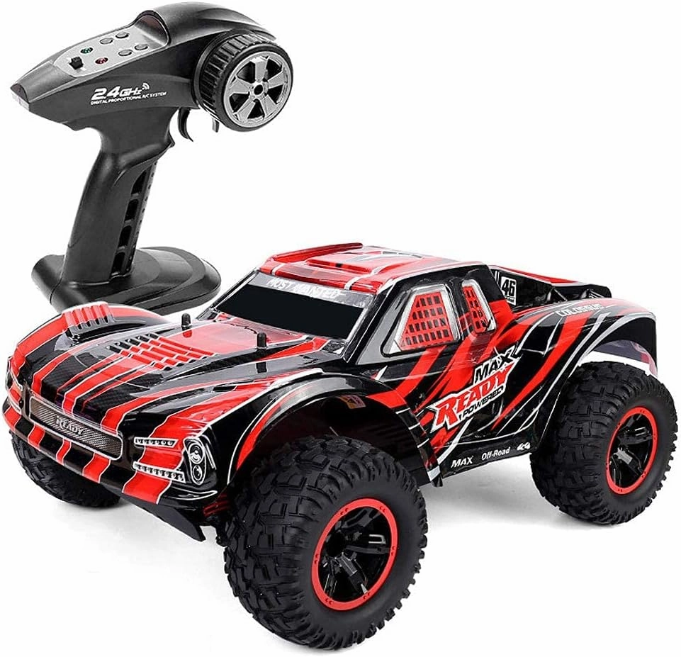 RC Cars 1:10 Scale Remote Control Truck,4WD High Speed All Terrains Off Road 2.4G Monster Charging RC Rally Car for Kids Boys and Adults