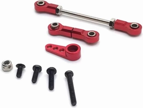 Rc Connecting Rod Tie Rod for MINI-Q for WLtoys 1/28 MetalSteering Linkage Servo Linkage Servo Arm for Fit RC Car Parts and Accessories Upgrades Replacement and Use(Red)