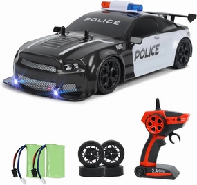 RC Drift Police Car, 1:14 Remote Control Police Car 4WD Drift GT RC Cars Vehicle High Speed Racing RC Drifting Car Gifts Toy for Boys Kids
