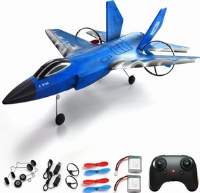 RC Gravity Glider Airplane,Remote Control Airplane for Kids Over 12 Years of Age with 2 Batteries,2 CH Foam RC Plane Toys for Boys and Girls-Blue