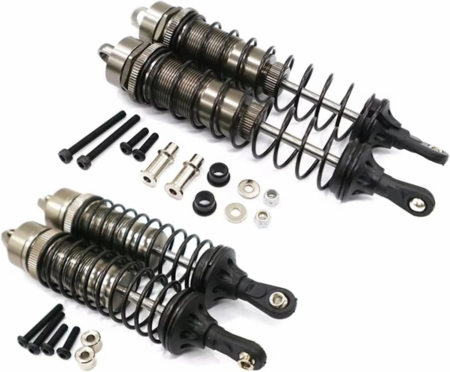 RC Shock Absorber Compatible With VRX For Racing RH1043 RH1045 RH1043SC RH1045SC 1/10 RC Car Upgrade Parts 4Pcs Metal Shock Absorber 10001 10043(Black)