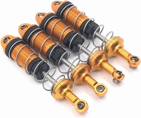 Rc Shock Absorber For HuangBo ZP1001 ZP1002 ZP1003 ZP1004 1/10 Metal Upgrade External For Spring Shock Absorber RC Car Parts Accessories Upgrade Replace(Yellow)