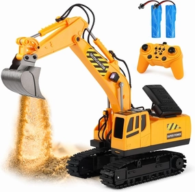 RC Toys Construction Excavator Car: Kids Birthday Gift for Boys Girls 4 5 6 7 8 9  Year Old Truck Dump Best Toddler Sand Play Vehicles Set Age 4-8