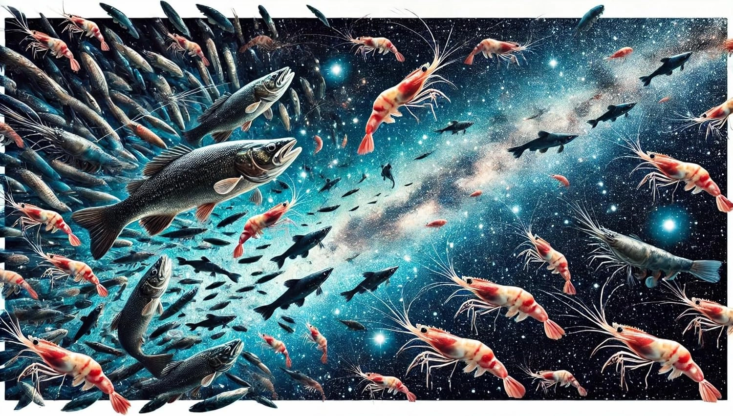 Realistic Sky Map Formed by Fish and Shrimp Perfect for Fun Brain Puzzle Lovers Vibrant Illustrations and Quality Pieces Great Gift Idea Wooden Puzzle 1000 Pieces