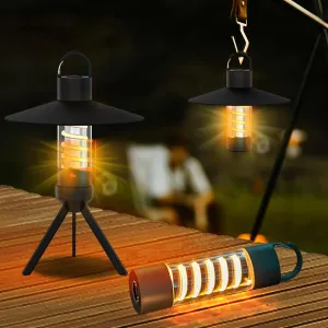 Rechargeable Camping Light, Mini LED Tent Light/Lantern Flashlight, 3 Brightness Adjustment; IP54 Dust Proof Water Proof,Camping Light Stand, Emergency Light Flashlight for Picnic Camping