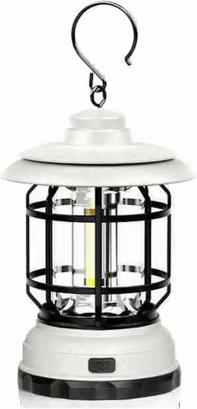 Rechargeable Vintage Hanging Camping Lights - Extra Long Life Outdoor Ambient Lighting for Tents and Horses(Ivory Battery)