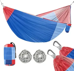 Red Blue Irregular Texture 330lb Capacity Outdoor Hammocks Tree Hammock for Camping & Hiking Essential sillas para acampar