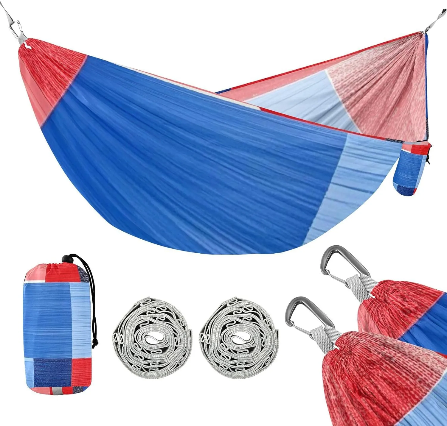 Red Blue Irregular Texture 330lb Capacity Outdoor Hammocks Tree Hammock for Camping & Hiking Essential sillas para acampar