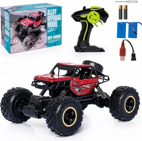 Red RC Trucks Remote Control Car 1:14 Off Road Monster Truck,Metal Shell Crawler,2.4Ghz 20km/h High Speed All Terrain Hobby Truck