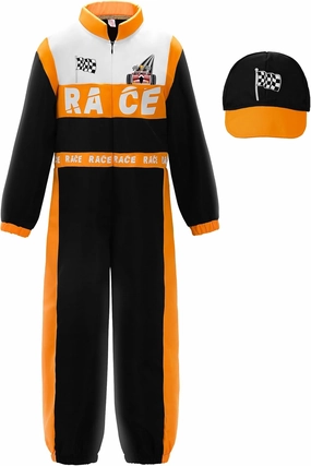 ReliBeauty Race Car Driver Costume Boys Toddler Jumpsuit with Peaked Cap