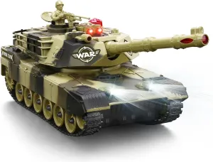 Remote Control Tank for Boys - Kids Simulated Army Tank Toy, 1:28 Scale 8 Channels RC Tanks with Toy Soldiers, 2 Batteries, Rotating Turret & Sound, Military Toys Great Gift for Boys Age 8 9 10