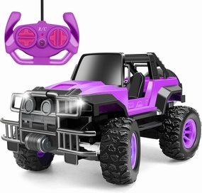 Remote Control Car RC Racing Cars, 1:20 Scale Remote Control Monster Truck, 2.4Ghz LED Light Off-Road Rc Cars,Toy Cars for Kids Boys Girls 6 7 8 9 10 Years Old (Purple)