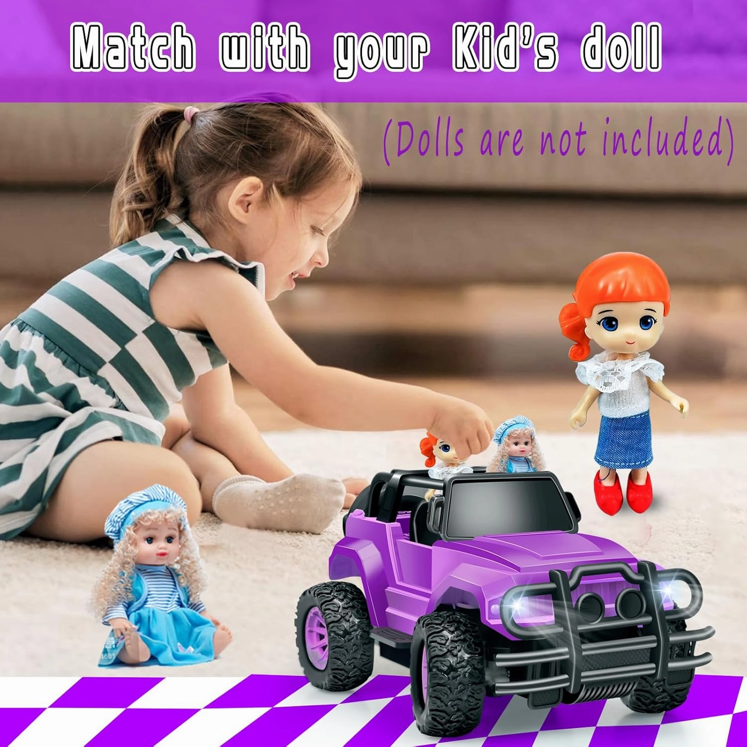 Remote Control Car RC Racing Cars, 1:20 Scale Remote Control Monster Truck, 2.4Ghz LED Light Off-Road Rc Cars,Toy Cars for Kids Boys Girls 6 7 8 9 10 Years Old (Purple)