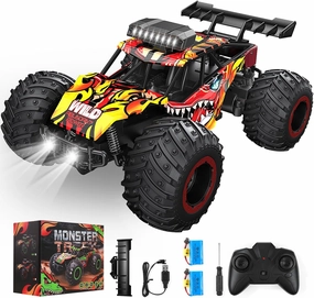 Remote Control Car, RC Truck for Boys 5-12, High Speed All Terrain Kids Toys, Monster Truck for Girls, With Car Body Lights & Headlights for Christmas Halloween Thanksgiving