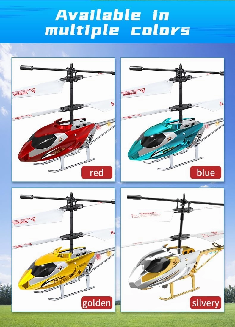 Remote Control Helicopter with LED Lights, 2.5CH RC Helicopter with Gyroscope Stabilization, RC Aircraft Model Gift for Adult & Beginners