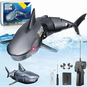 Remote Control Shark for Pool, Waterproof RC Boat Gift for Kids Boys, Water Toys for Swimming Fishbowl Bathroom, Diving, 360° Rotate, Rechargeable Battery