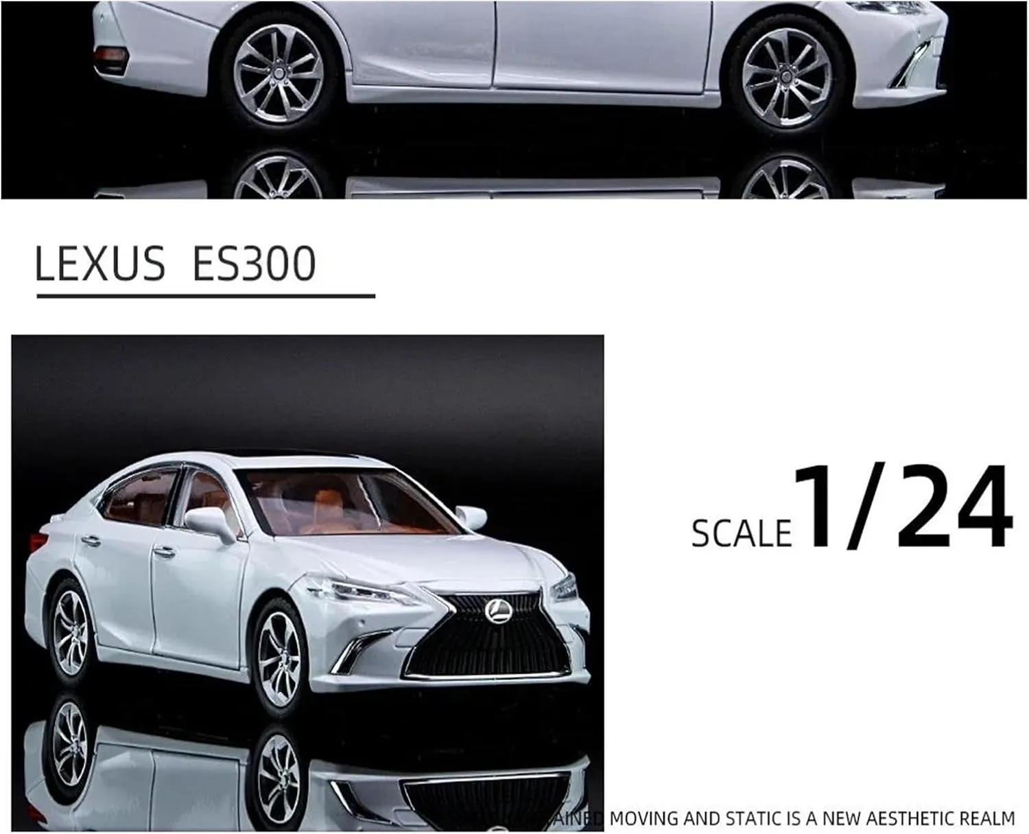 Resin Car Models Kit 1 24 Fit for Lexus ES30 Alloy Car Model Diecast Metal Simulation Classic Adult Ornaments Collection Display(White)