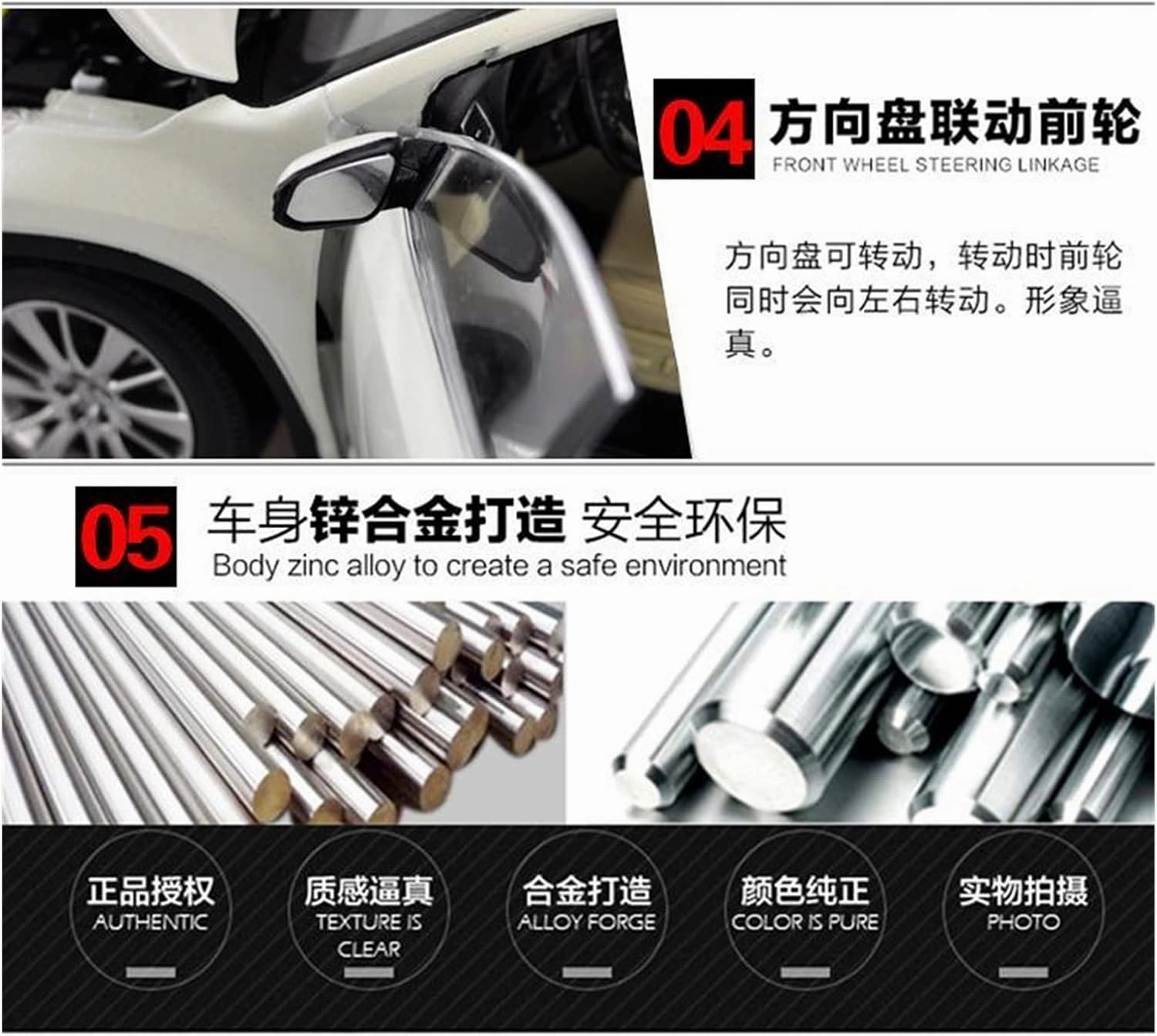 Resin Car Vehicle Model Fit for Toyota Highlander 2016 1 18 Alloy Car Model Boys Boutique Toy Gift Collection Festive Deluxe Gift (Size : Red)