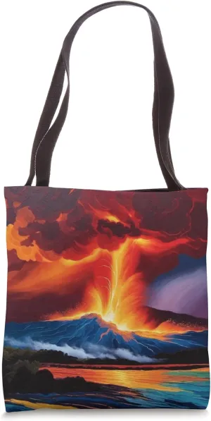 Retro Brilliant Geology Science Volcanic Eruption Seismic Tote Bag
